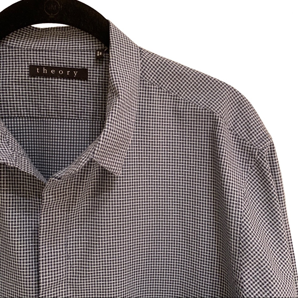 Theory Gray Button Down: Large - image 3